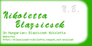 nikoletta blazsicsek business card